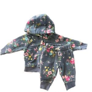 Carters floral baby sweatsuit newborn